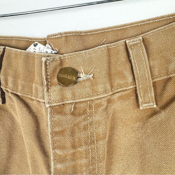 Carhartt Thrashed Destroyed B01 BRN Double Knee Carpenter Jeans Tan Size 31x30 - Picture 4 of 11